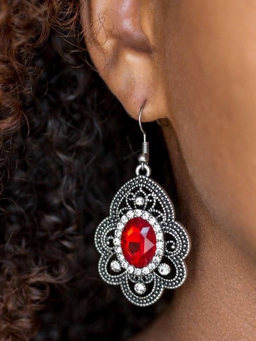 Paparazzi Earring ~ Reign Supreme - Red